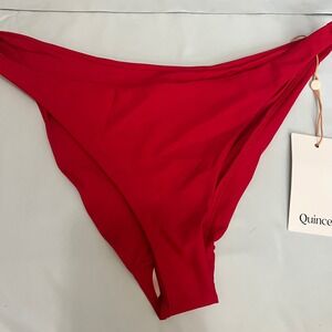 New Quince Italian Low Rise Bikini Bottom Cherry Red XS